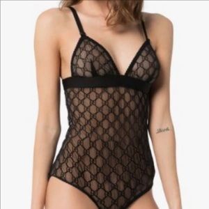 WOMENS GUCCI GG TULLE BODYSUIT
